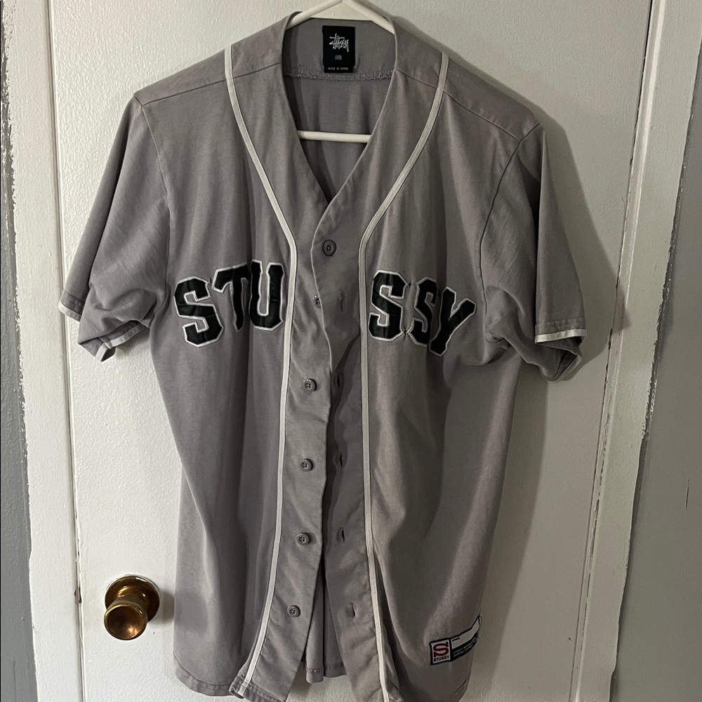 Stussy Gray Button-Up Jersey